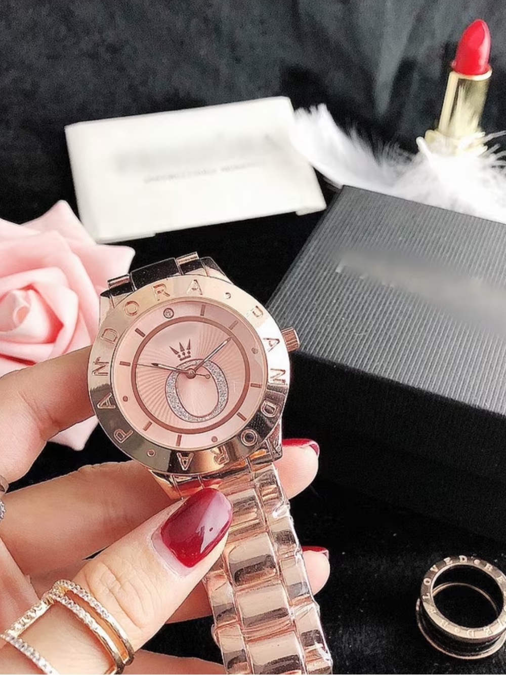 Pandora Rose Gold Tone Women's Bracelet Watch with Pink Dial